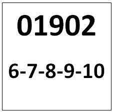 Memorable Telephone Number - Wolverhampton 01902 6 7 8 9 10