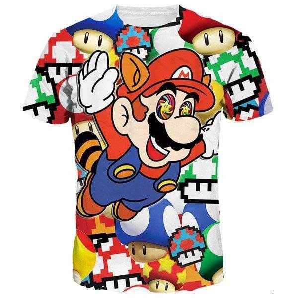 Men039s funny 3D super Mario Tshirt