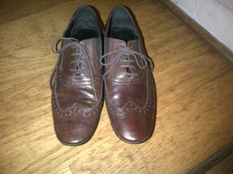 mens all leather brown shoes brogues from Reiss size 7