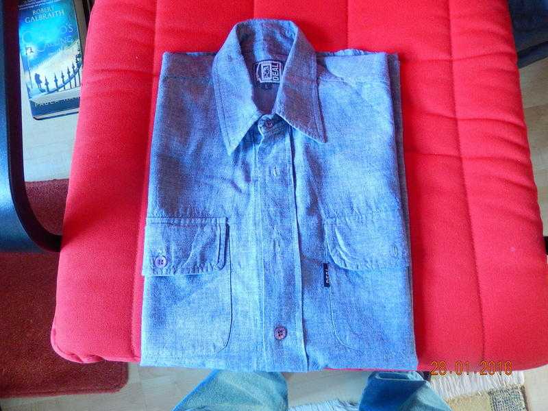 Mens Grey Cotton Shirt