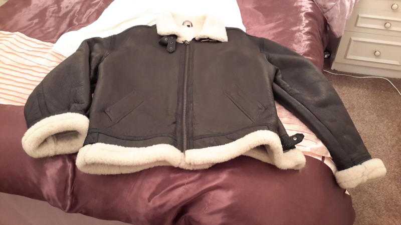 mens leather sheepskin bomber jackermens