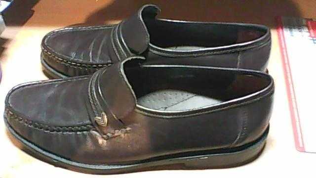 MENS LEATHER SIZE 7 SHOES-LEATHER UPPER, INNER AND SOLE  NEW- DARK BROWN