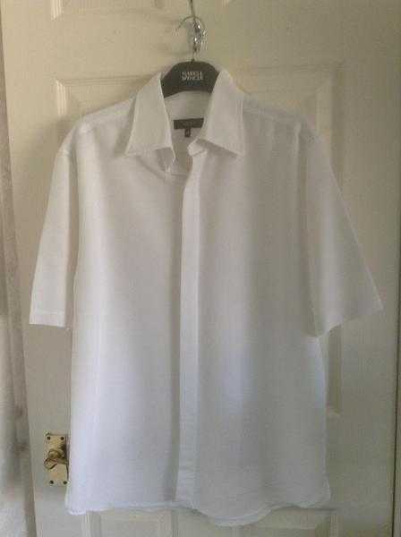 Mens White Short Sleeve Shirt from NEXT