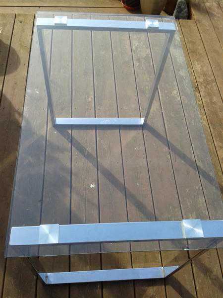 Metal and glass table