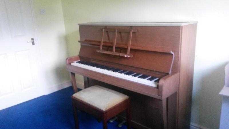 Metzler upright piano and piano stool