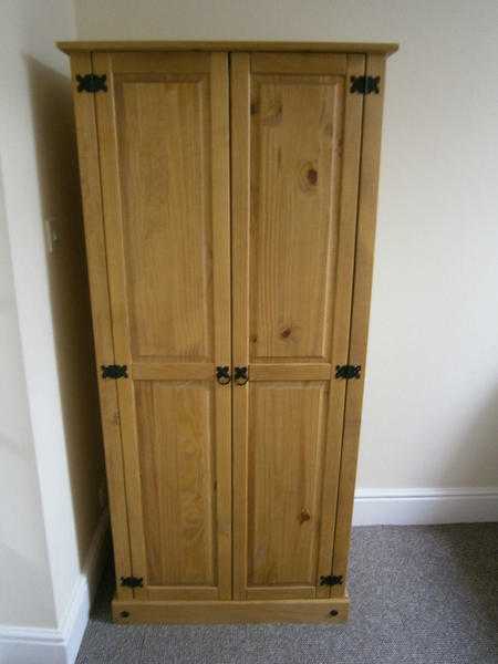 mexican pine 2 door wardrobe