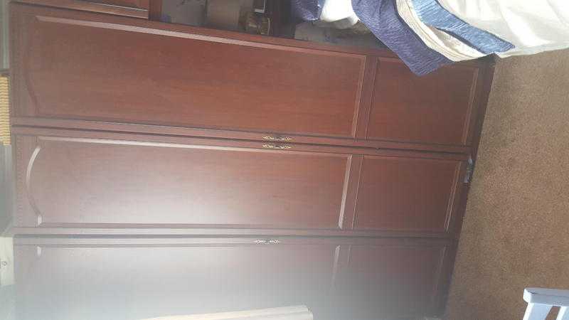 Mfi fitted dark wood wardrobes