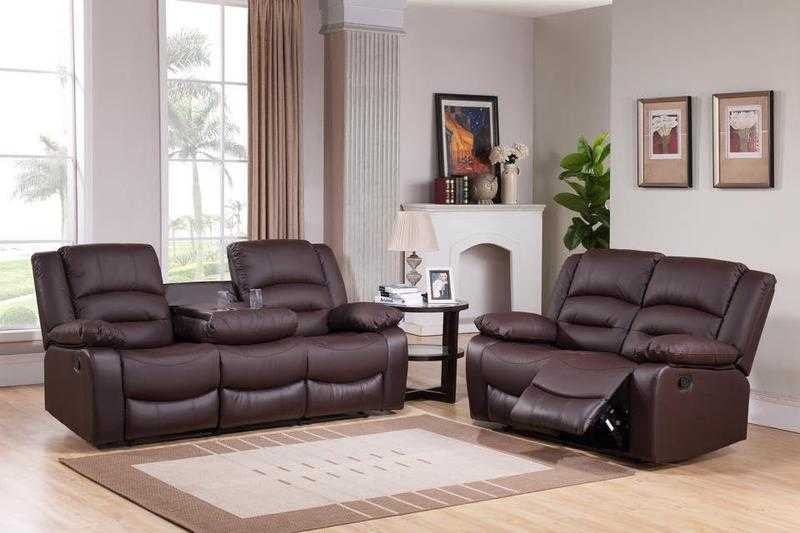 Miami Leather Recliner Cup Holder 3amp2 Sofa Set