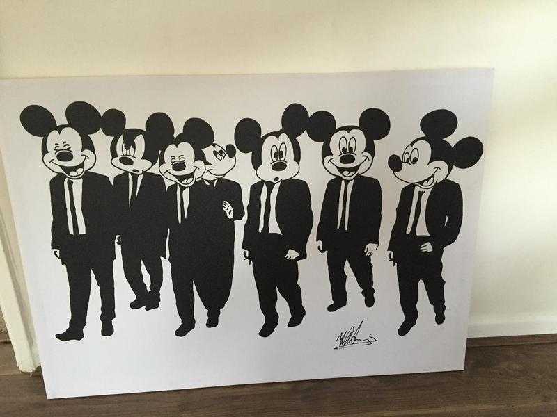 Mickey Mouse Black and White Canvas