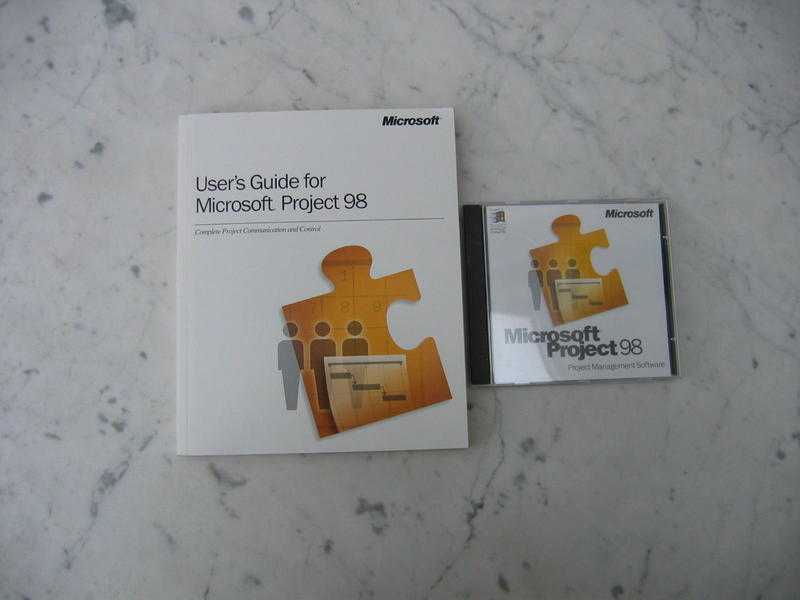 Microsoft Project 98 installation disc and Users Guide