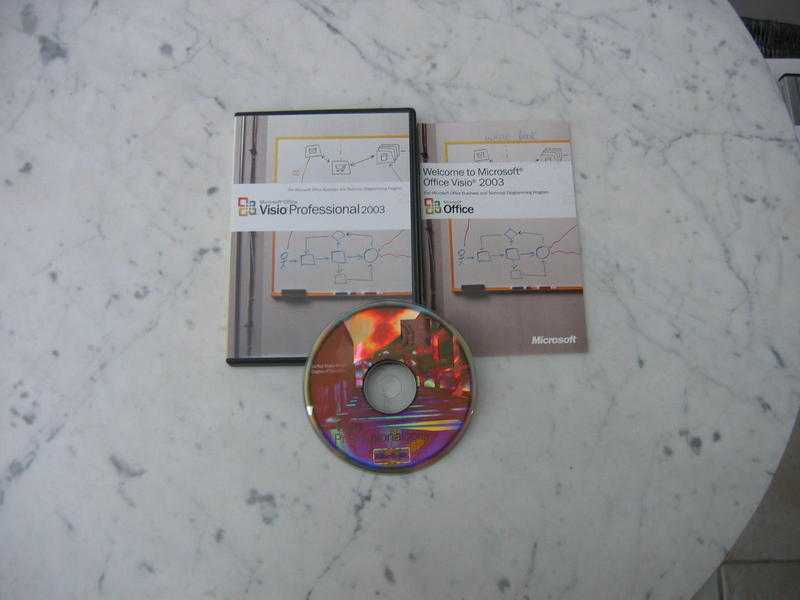 Microsoft Visio 2003 Pro, installation disc, amp small handbook