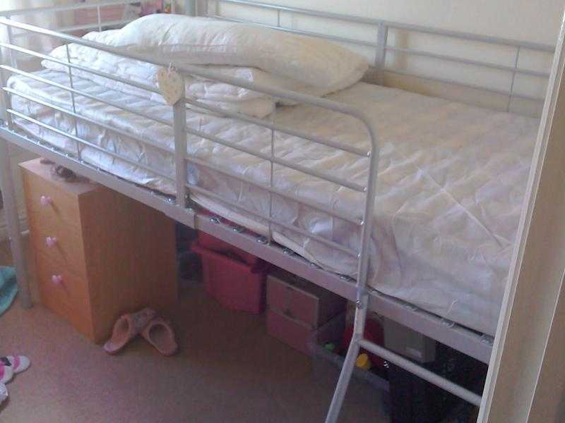 Mid sleeper silver bed frame