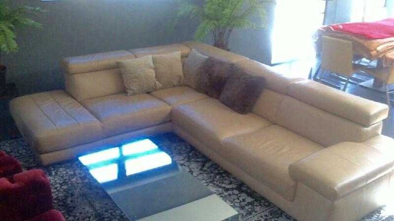 Milano Leather Large corner Sofa - LUXURY DEAL  URGENT   I am moving from my current London apart