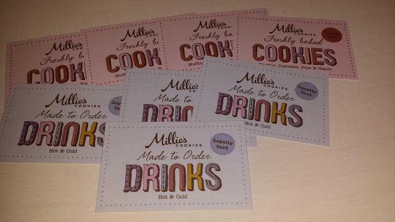 Millies cookies vouchers and Drinks x10