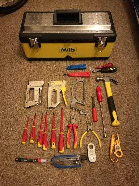 Mills tool box with hand tools (ideal for virgin media residential installer)