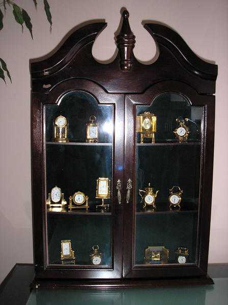 Minature gold plated clocks