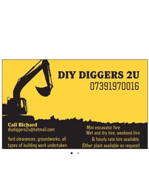 Mini Digger for hire bradford