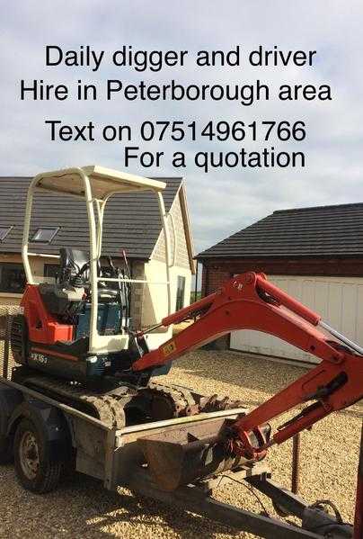 Mini digger Hire with driver