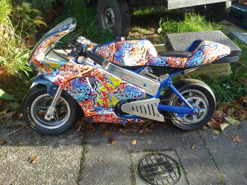 MINI MOTO with custom hydro-graphic paint  scheme