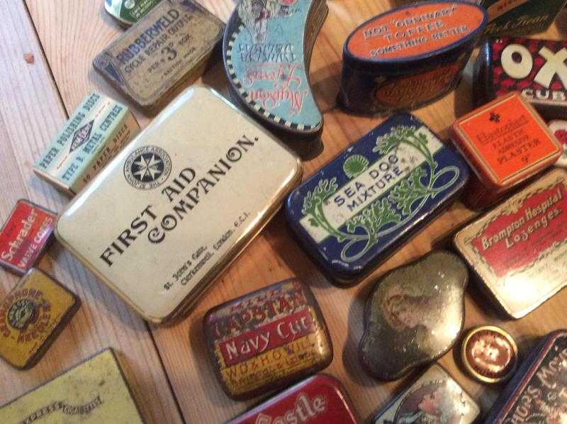 Miniature advertising tins