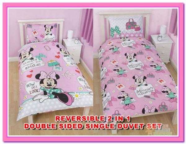 minnie mouse single duvet set (new)