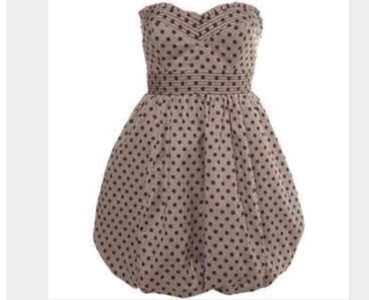 Miss Selfridges Puffball Dress  Cream amp Polka Dot  Prom or Party