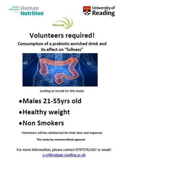 Mixsat Study - Vounteers Required for a Nutrition Study