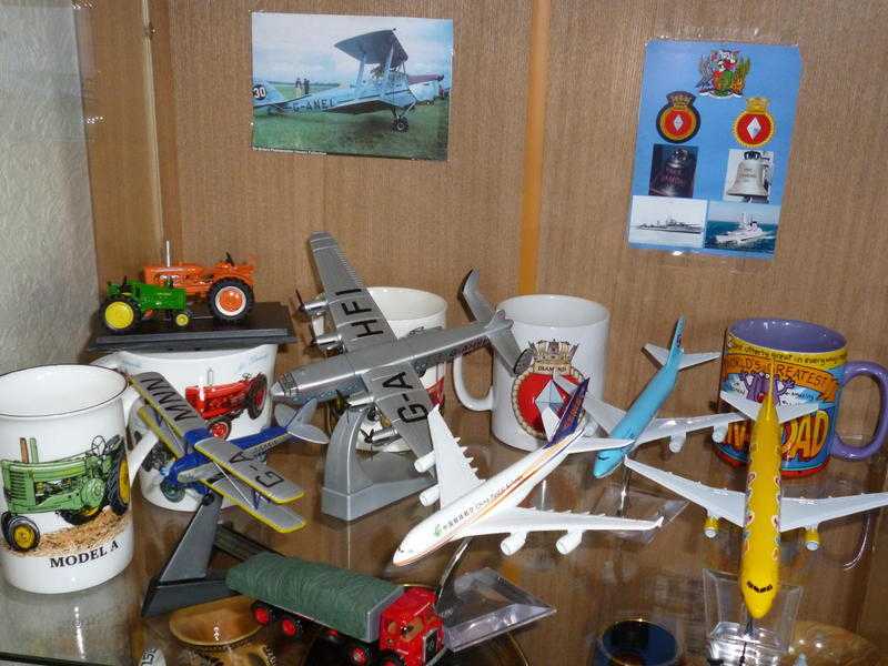 model Aircraft on display stands.