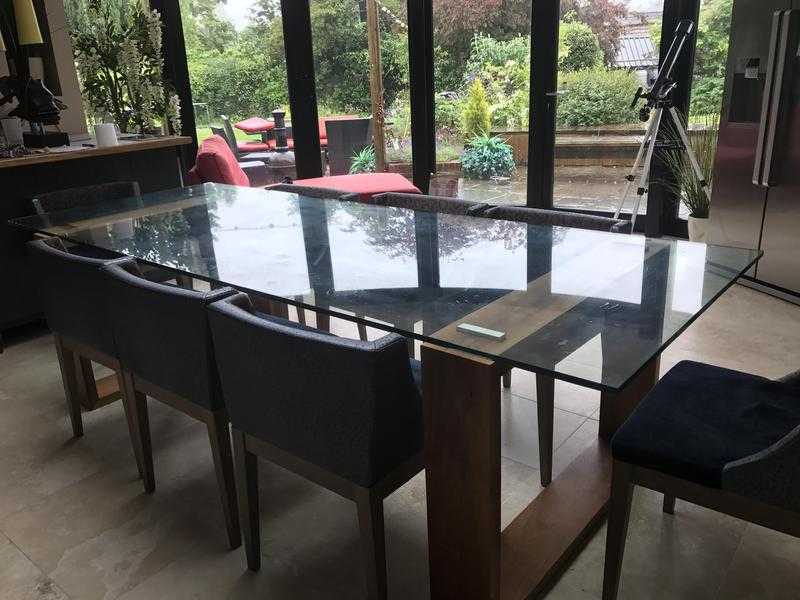 Modern 8 seat Heavy duty Glass Table