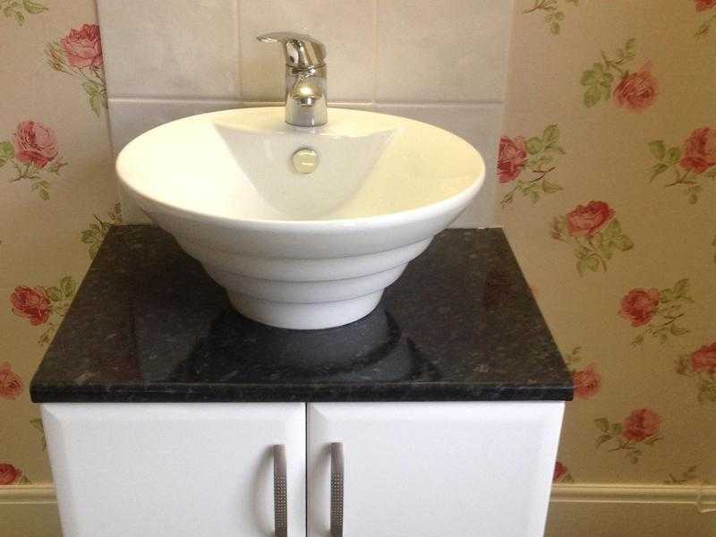 Modern Bathroom Basin with tap and under cupboard