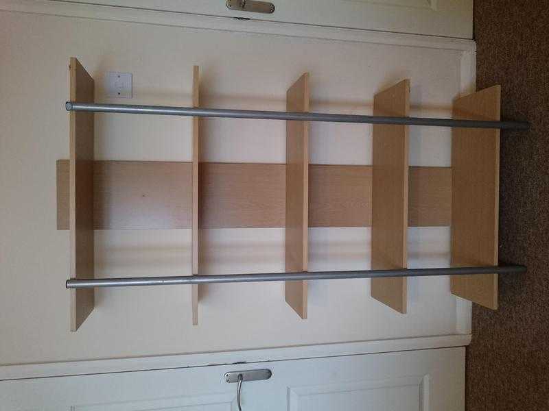 Modern metal and wood shelving unit