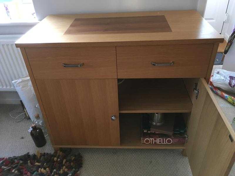 Modern solid oak sideboard cabinet