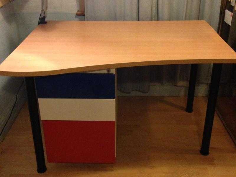 Modern student desk and drawer unit