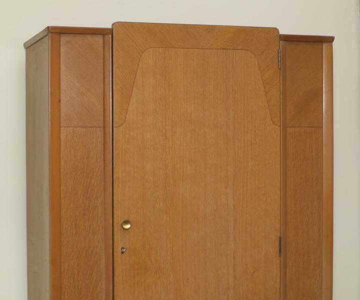 Modest sized Harris Lebus wood finish wardrobe - circa 1965 - Shabby Chic