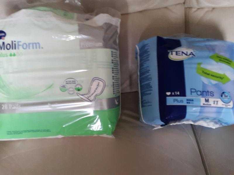 MoliForm nappies and  Tena nappies