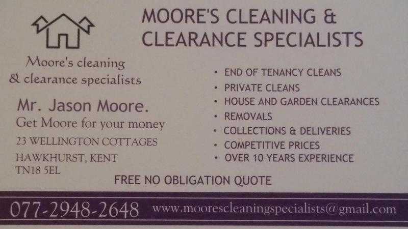 moores cleaning specialists, call or email for a free no obligation quote