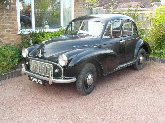 Morris Minor 1953 Black 4 door. TPK 91 Original spec. TaxMOT exempt.