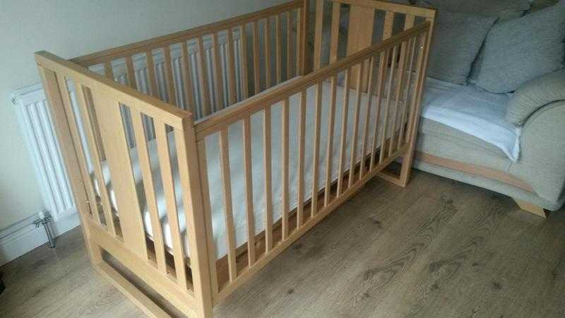 Mothercare Cotbed (Bantham Beech) with Mothercare Cot Top Changer and Cot  Bed underdrawer storage