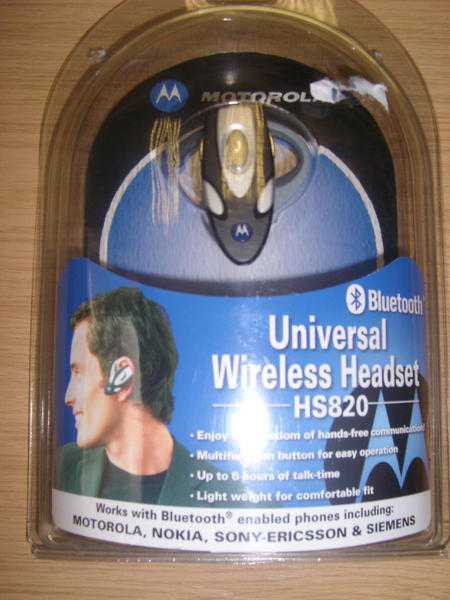 Motorola HS820 Bluetooth Wireless Headset Anthracite new amp sealed