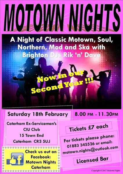 Motown  Classic Soul Night - now in our second year