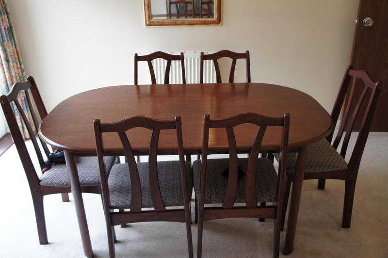 Moving Sale. Wooden Dining Table with 6 Chairs