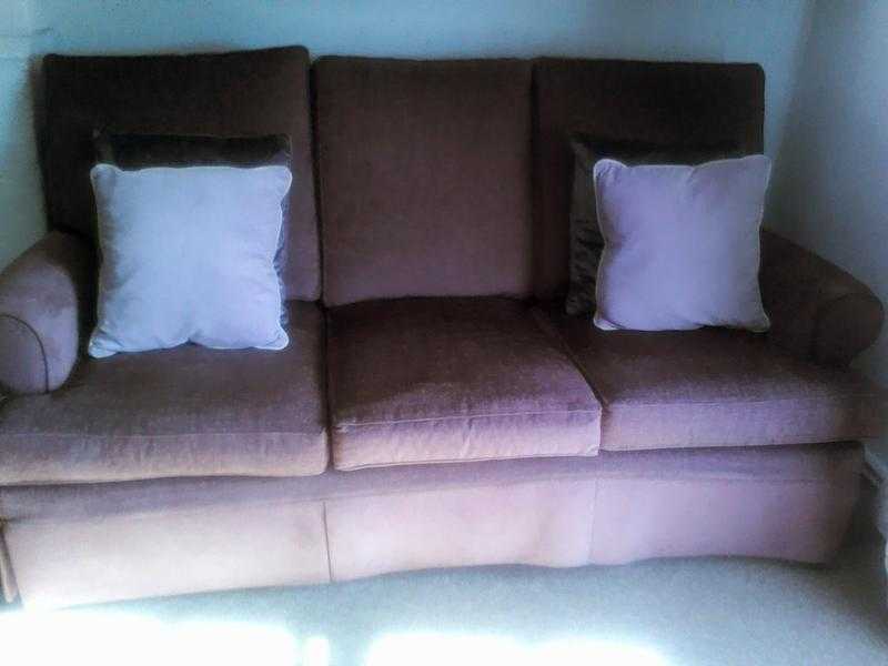 Multiform sofa and matching chair in plum dragon removable covers