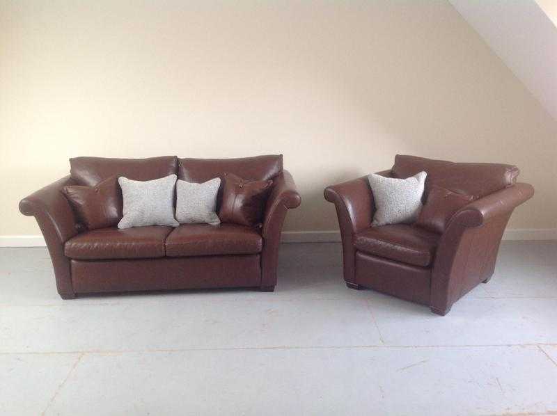 Multiyork Leather Sofa amp Armchair - Chocolate Brown