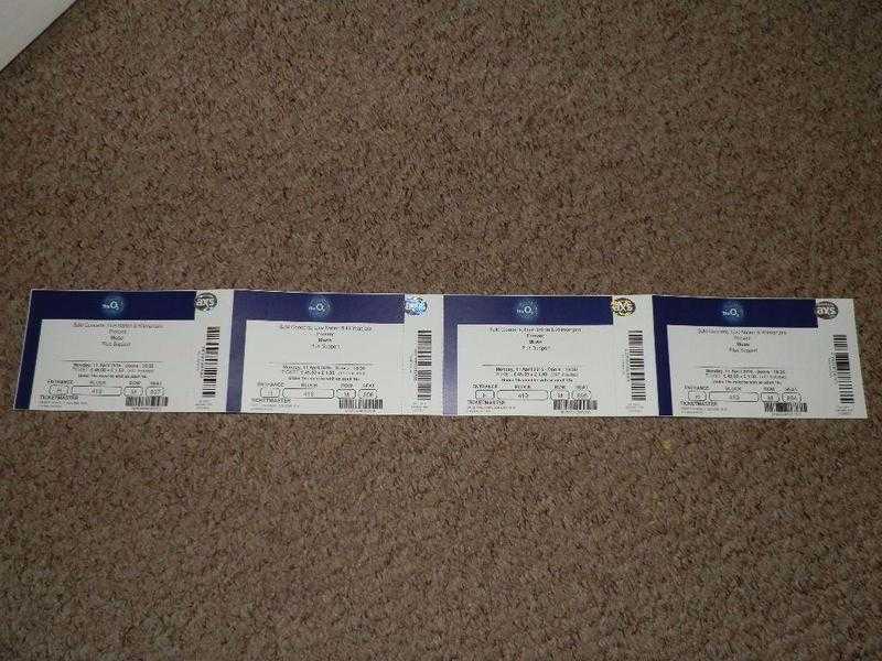 Muse concert tickets at the 02 London on 11th April four tickets available  cost price