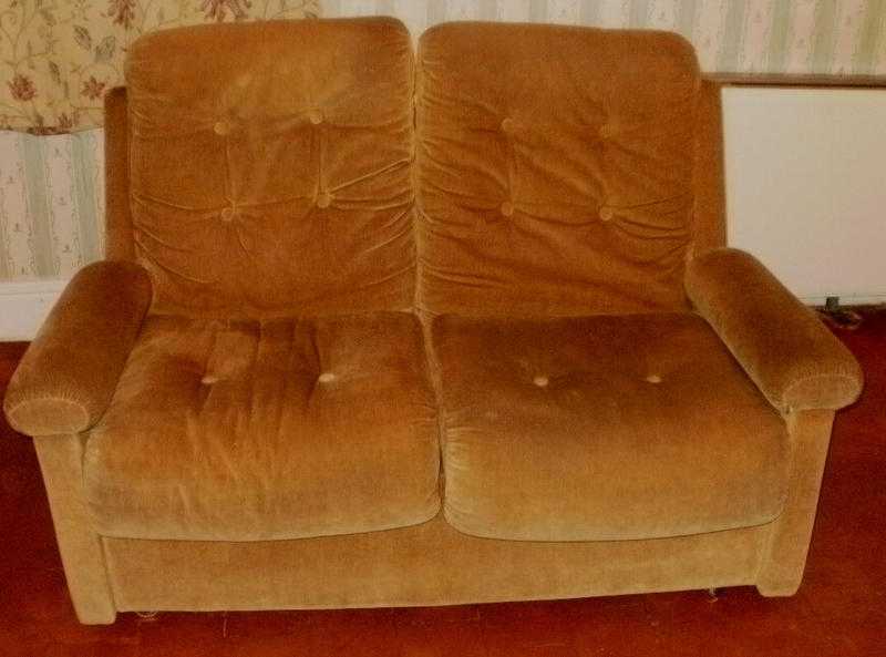 Mustard yellow two seater sofa free to collector