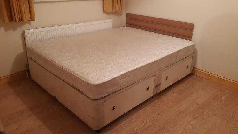 Myers King size divan bed with four drawers