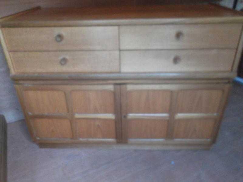 NATHAN RETRO CUPBOARD SIDEBOARD 1960S WITH KEY - COMPACT UNIT