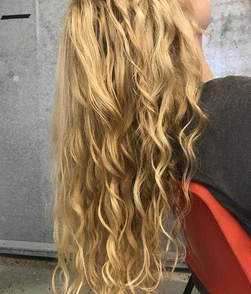 Natural blonde curly hair
