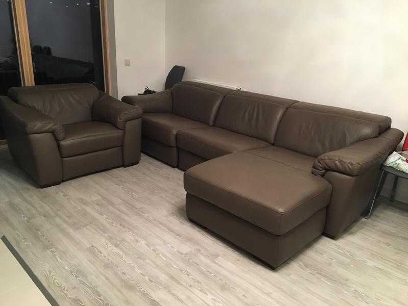 Natuzzi Sensor Editions leather sofas brown