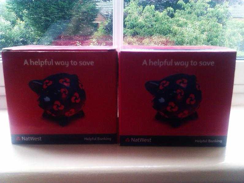 NATWEST PIGGY BANKS NEW IN BOX X 2